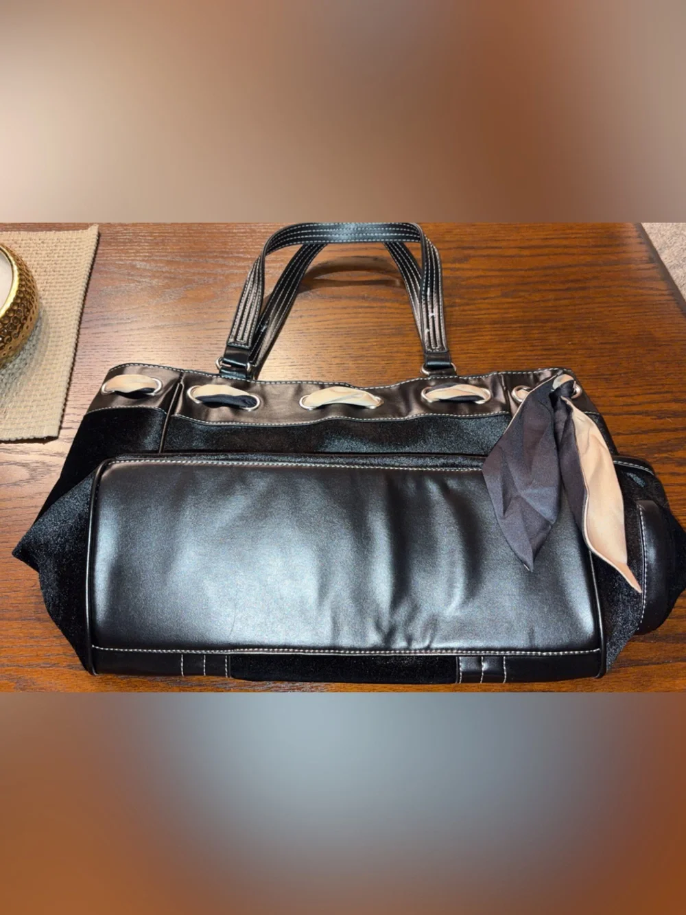Juicy Couture Black Logo Shoulder Tote